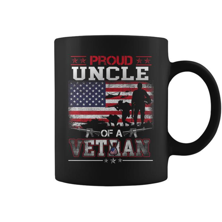 Proud Uncle Of A Veteran Vintage Flag Military Veterans Day   Coffee Mug