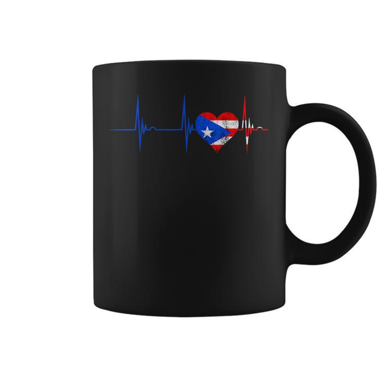 Puerto Rico Heart Puertorro Heartbeat Ekg Pulse Puerto Rican  Coffee Mug