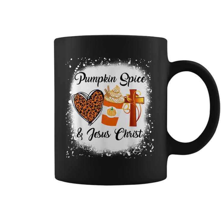 Pumpkin Spice And Jesus Christ  Leopard Heart Coffee Coffee Mug