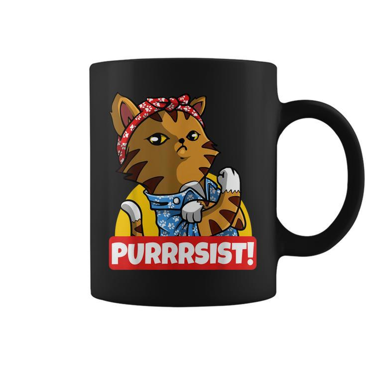 Purrrsist Cat Kitten Lover Funny Strong Girl Pet Owner  Coffee Mug