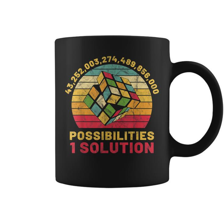 Puzzle Cube Funny One Solution Speed Cubing Retro Math  Coffee Mug