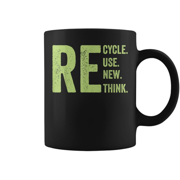 Re Recycle Reuse Renew Rethink Crisis Earth Day Activism  Coffee Mug