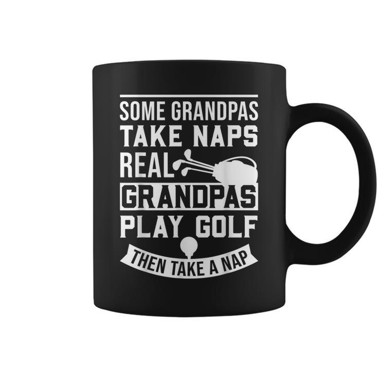 Real Grandpas Play Golf Best Grandpa Golfer Dad Funny Gift Coffee Mug
