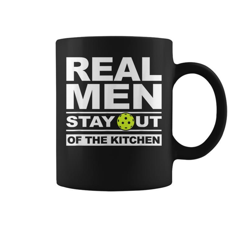 Real Men Stay Out Of The Kitchen Funny Pickleball Gifts  Coffee Mug