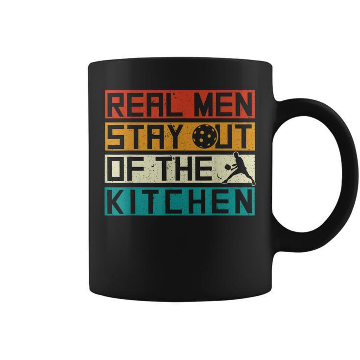 Real Men Stay Out Of The Kitchen Funny Pickleball Vintage  Coffee Mug