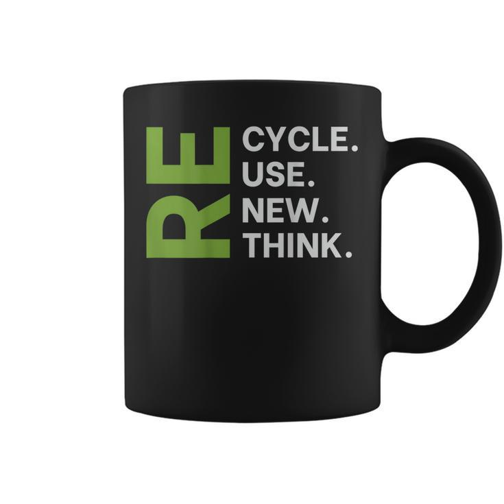 Recycle Reuse Renew Rethink Earth Day Environmental On Back  Coffee Mug
