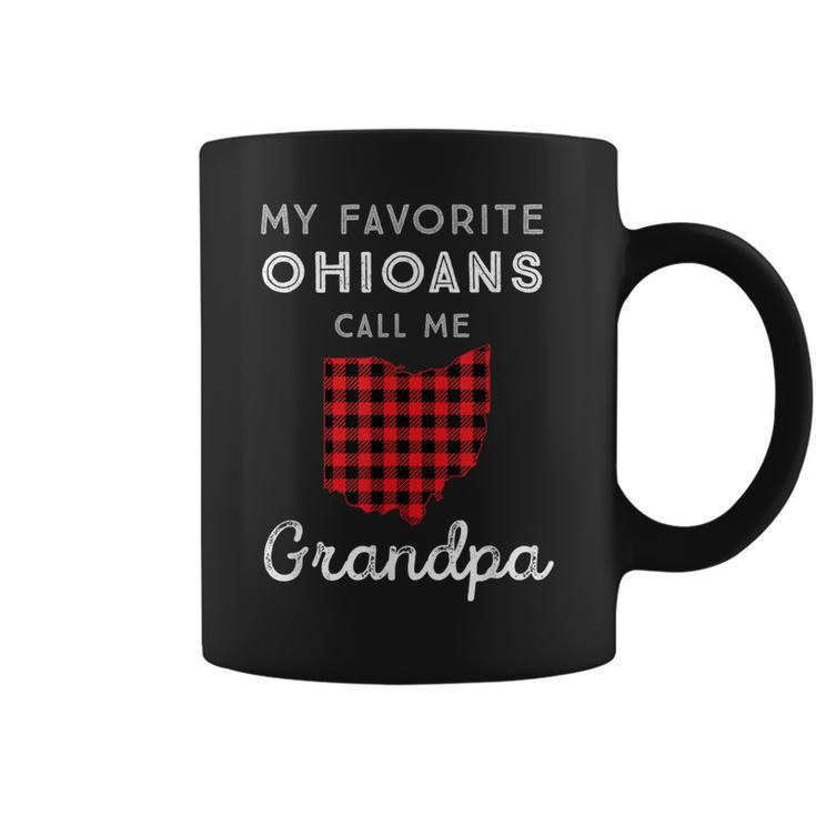 Red Buffalo Plaid Ohio Dad Grandpa Gift My Favorite Ohioans Gift For Mens Coffee Mug