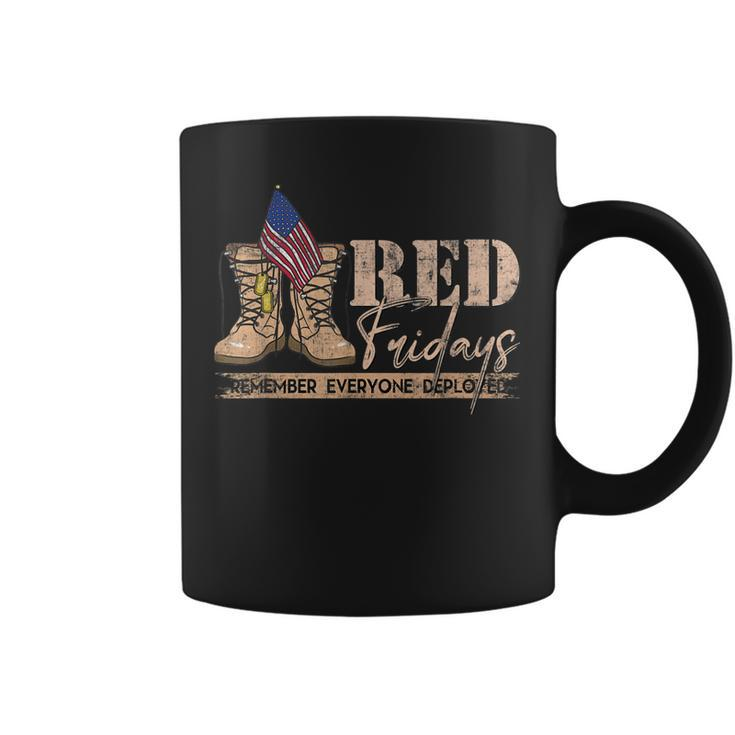 Red Friday Remember Everyone Deployed Retro Us Flag Coffee Mug