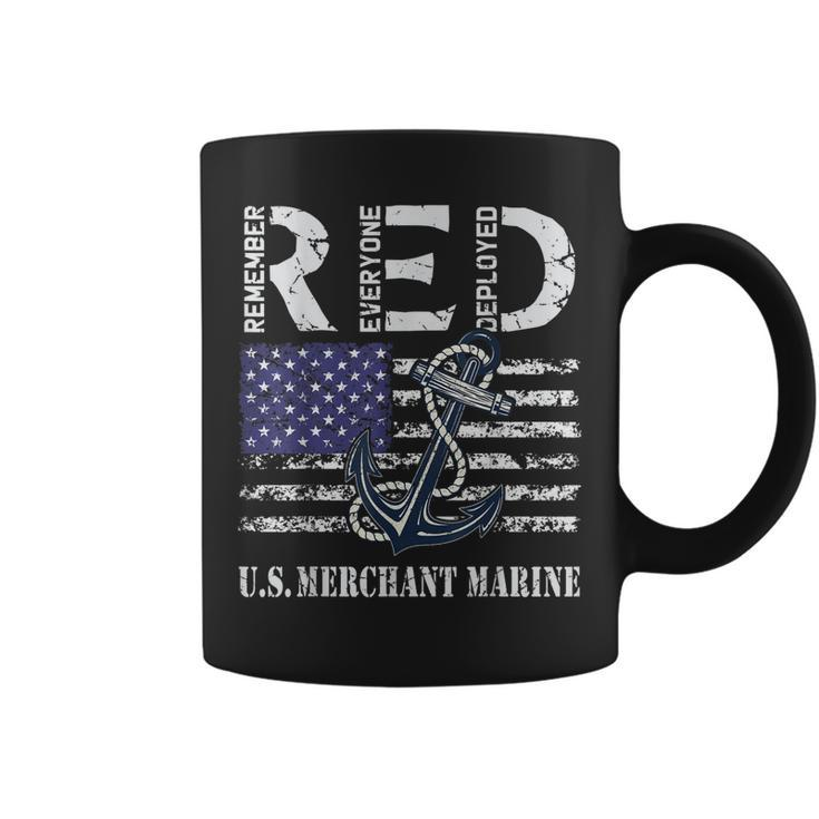 Red Friday United States Merchant Marine Navy Us Flag Anchor Coffee Mug