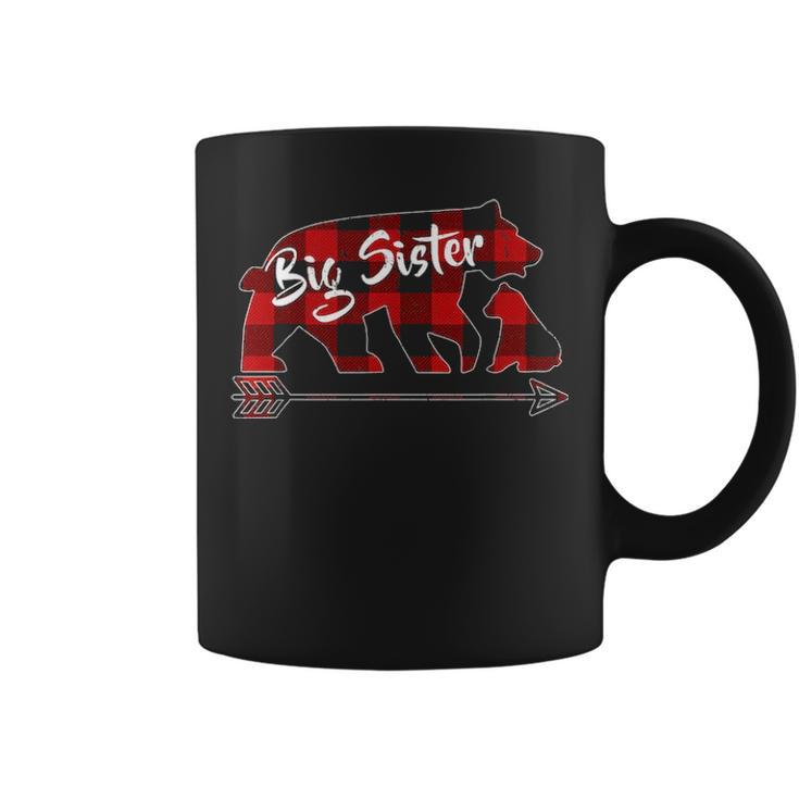 Red Plaid Big Sister Bear Matching Family Buffalo Pajama V2 Coffee Mug
