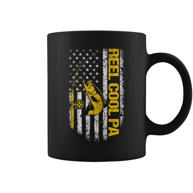 Reel Cool Pa Fishing Dad Joke Usa Flag Fathers Day  Coffee Mug