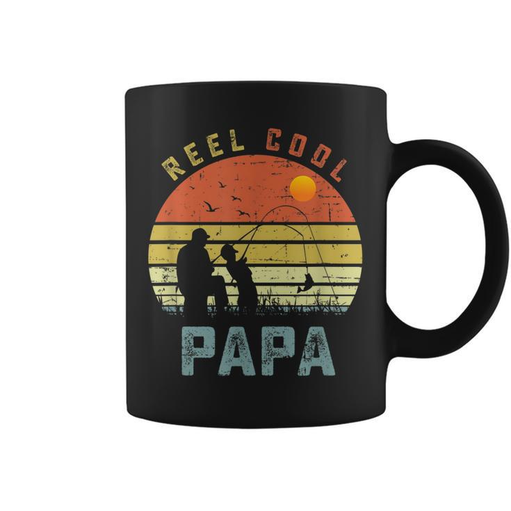 Reel Cool Papa  Fathers Day Gift For Fishing Dad Coffee Mug