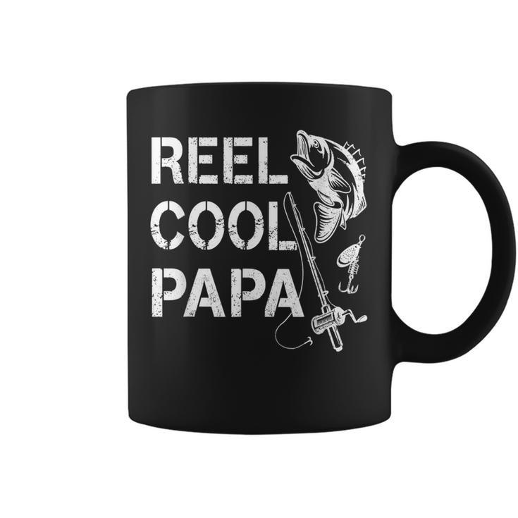 Reel Cool Papa Fishing Dad Gift Fathers Day Fisherman Fish Coffee Mug