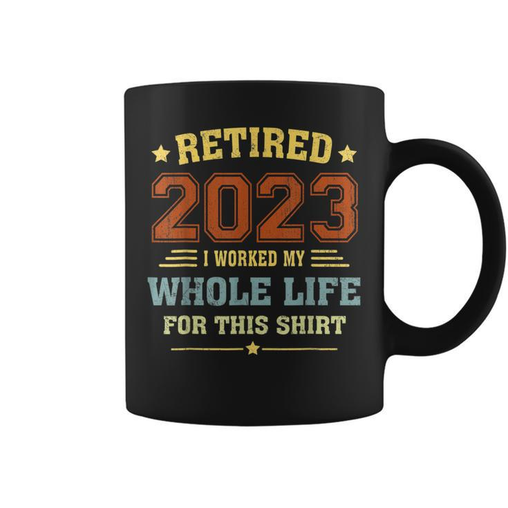 Retired 2023 Funny Vintage Retirement Humor Gifts Men Women  Coffee Mug