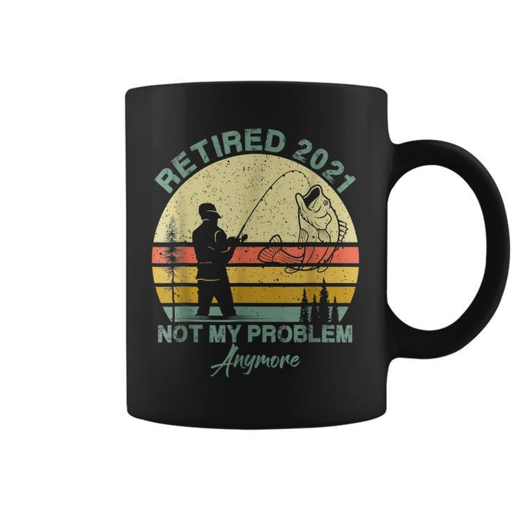 Retired 2023 Not My Problem Anymore Retirement Retro Fishing  Coffee Mug