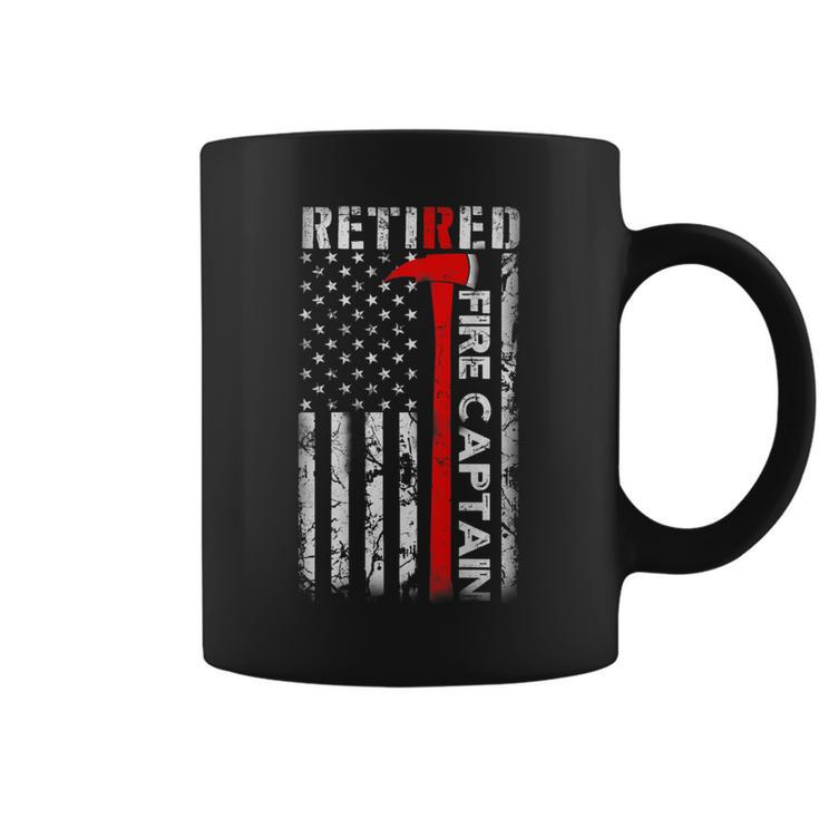 Retired Firefighter Fire Captain Retirement Uas Flag Gifts  Coffee Mug