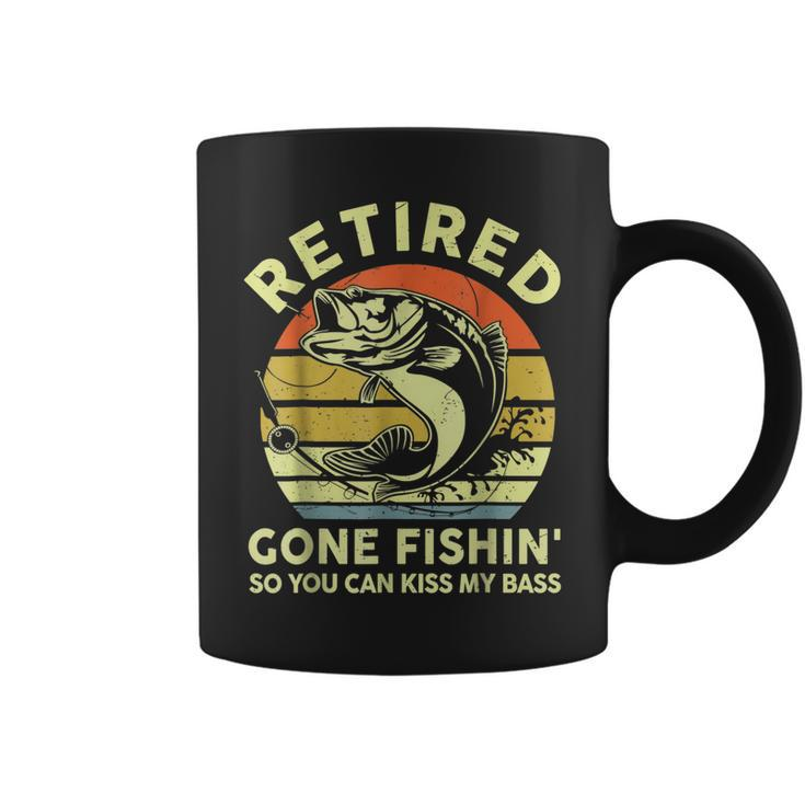 Retired Gone Fishing Reel Cool Dad Funny Bass Grandpa  Gift For Mens Coffee Mug