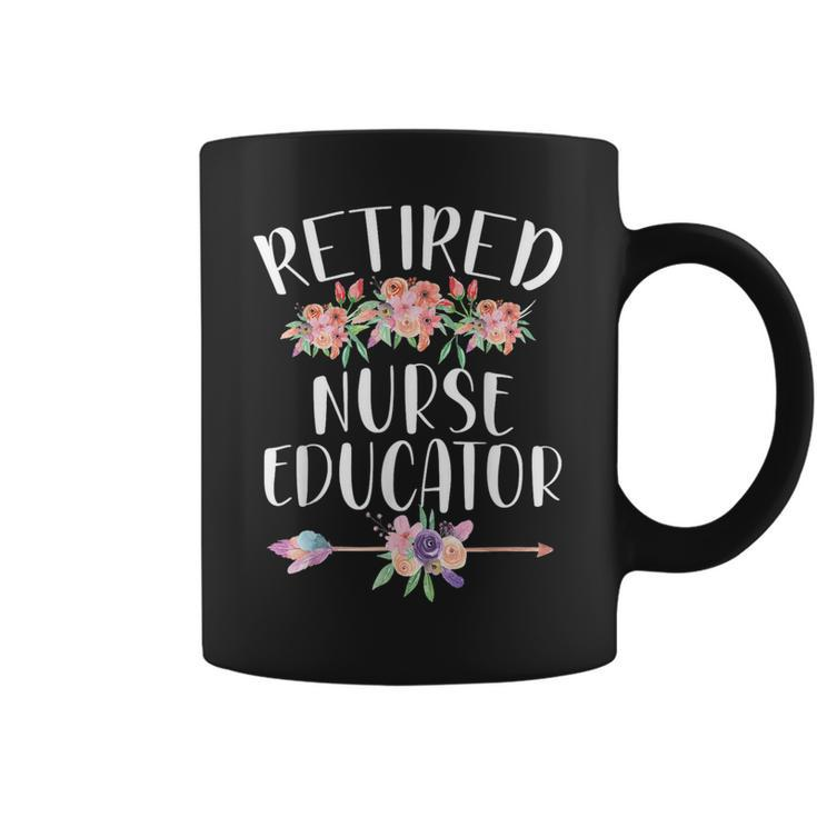 Retired Nurse Educator Womens Retirement Floral  Coffee Mug