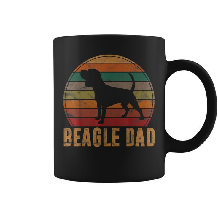 Retro Beagle Dad Gift Dog Owner Pet Tricolor Beagle Father  Coffee Mug