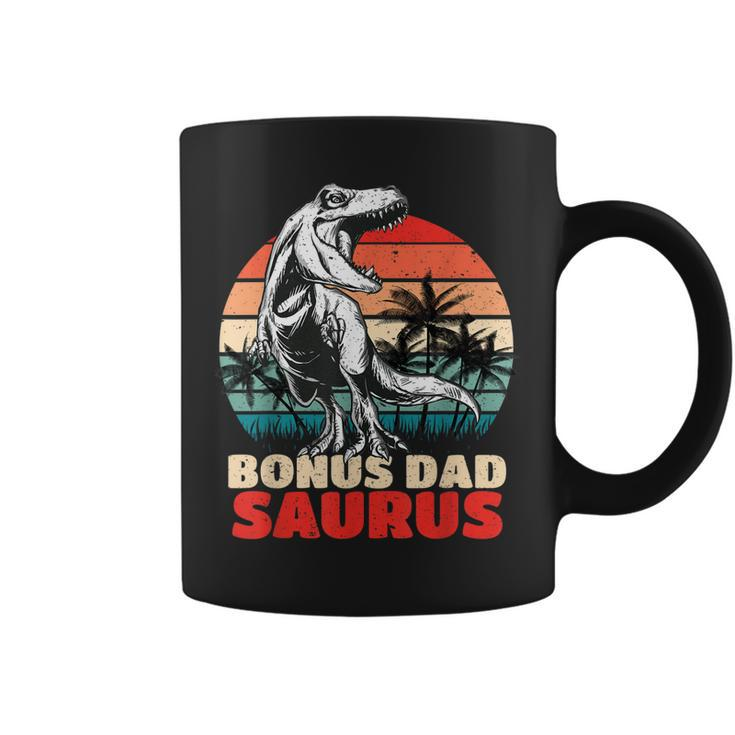 Retro Bonus Dadsaurus Rex Funny Bonus Dad Saurus Dinosaur Coffee Mug