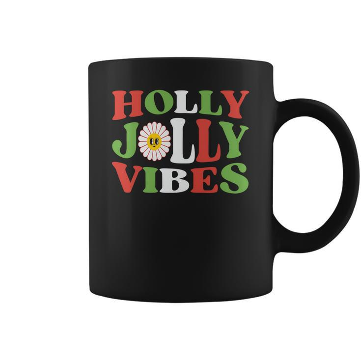 Retro Christmas Holly Jolly Vibes Coffee Mug