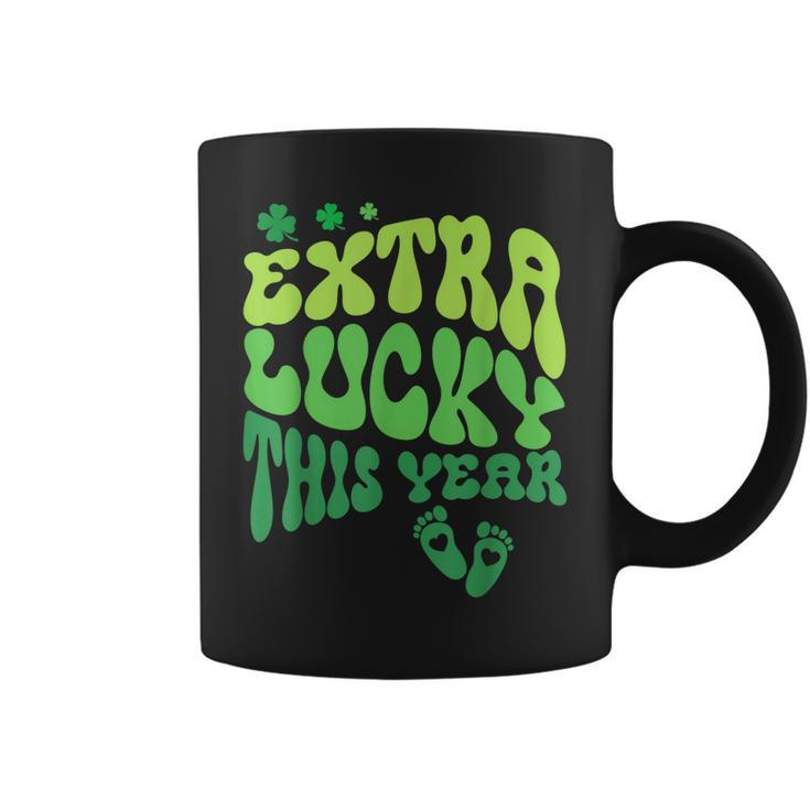 Retro Extra Lucky This Year Funny St Patrick Pregnancy  Coffee Mug