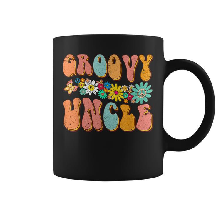 Retro Groovy Birthday Family Matching Cute Groovy Uncle  Coffee Mug