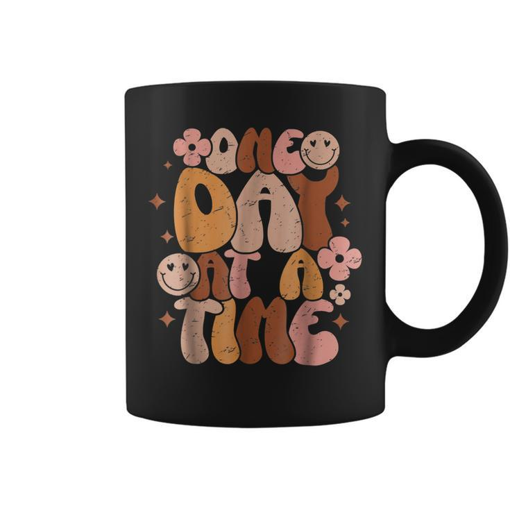 Retro One Day At A Time Groovy Funny Quotes  Coffee Mug