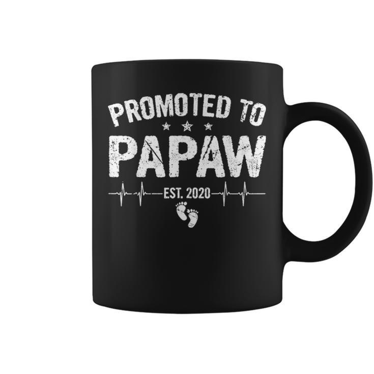 Retro Promoted To Papaw Est 2020 Fathers Day New Grandpa Coffee Mug