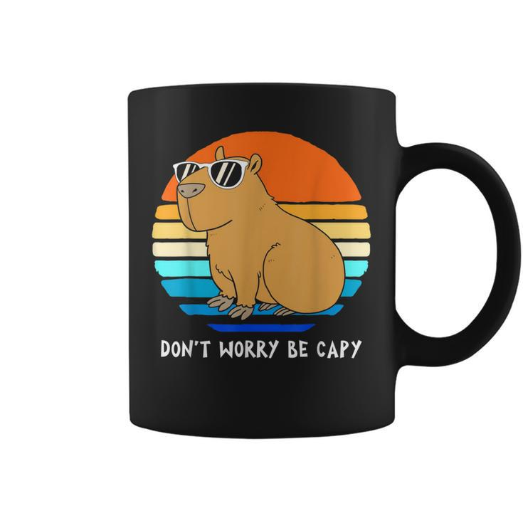 Retro Rodent Funny Capybara Dont Be Worry Be Capy  Coffee Mug