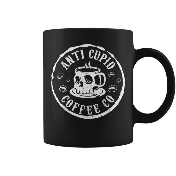 Retro Skull Anti Cupid Coffee Co Funny Anti Valentines Day  Coffee Mug