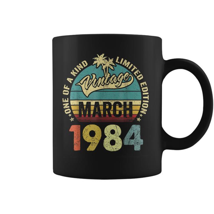 Retro Vintage 39Th Birthday Awesome Since March 1984 Coffee Mug - Seseable