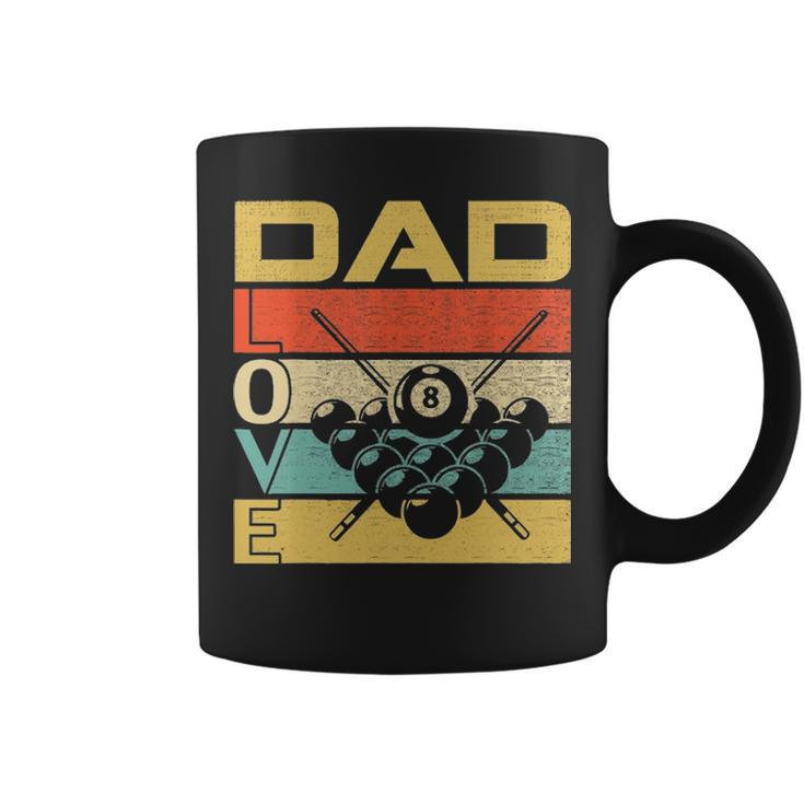 Retro Vintage Dad Love Billiards Funny Fathers Day Gift Coffee Mug