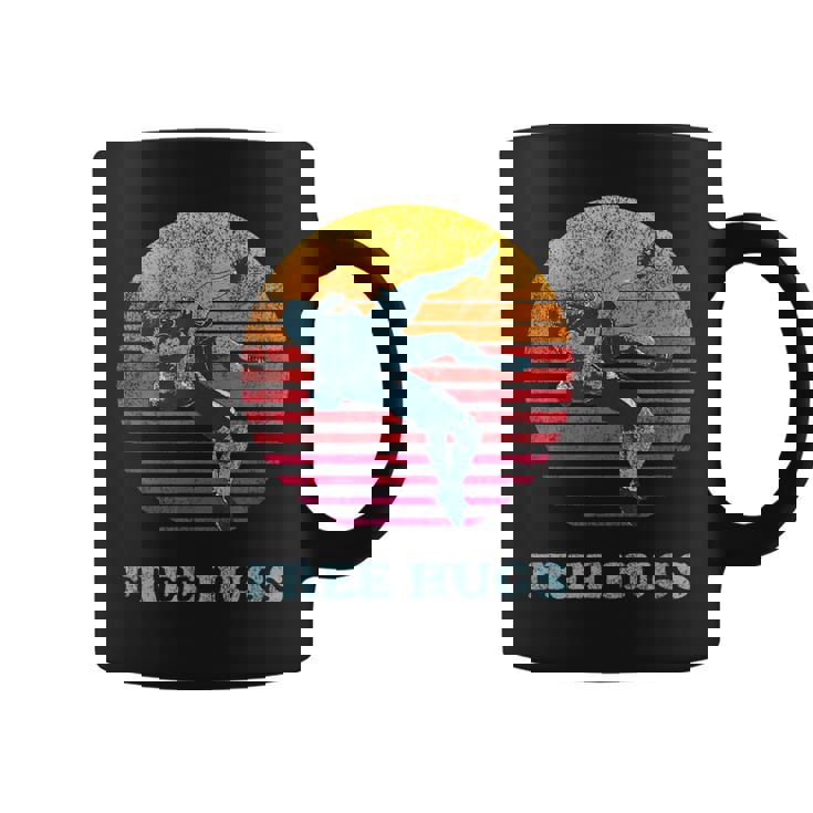 Retro Vintage Faded Cracked 70 80S Style Free Hugs Wrestling  Coffee Mug