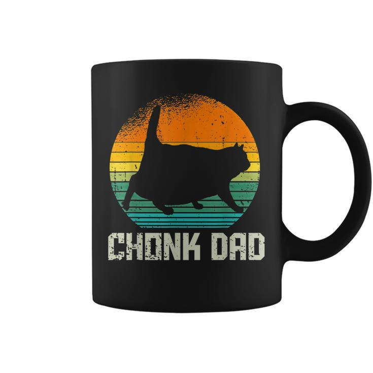 Retro Vintage Style Funny Fat Daddy Cat Meme Chonk Cat Dad  Coffee Mug