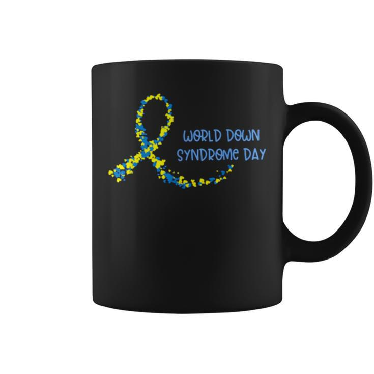 Ribbon World Down Syndrome Day V2 Coffee Mug