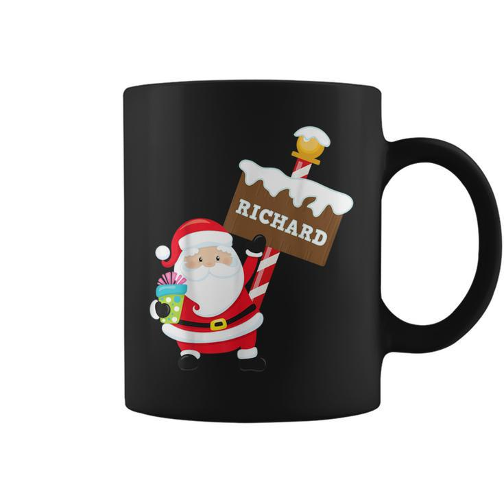 Richard Xmas First Name Family Surname Christmas Santa Sign Coffee Mug