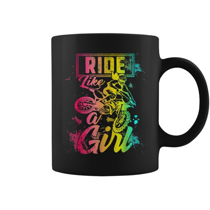 Ride Like A Girl For Women Dirt Bike Motocross Motorcycle Coffee Mug