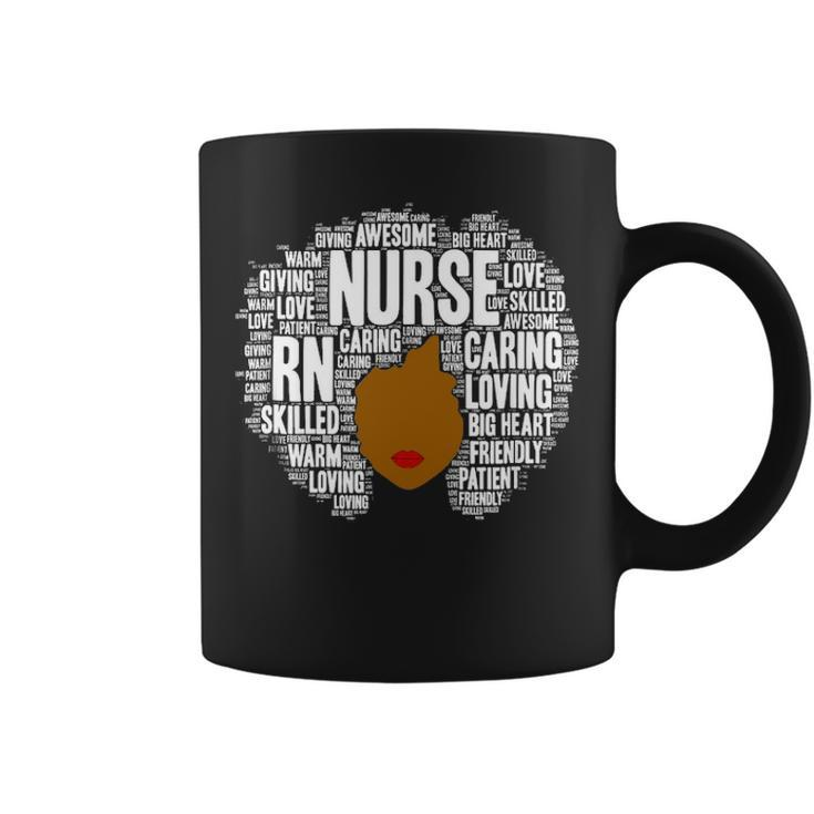 Rn Nurse Afro Word Art Gift  African American Nurses Coffee Mug