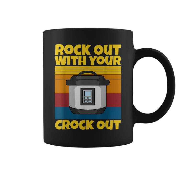 Rock Out With Your Crock Out Vintage Chef Food  Coffee Mug