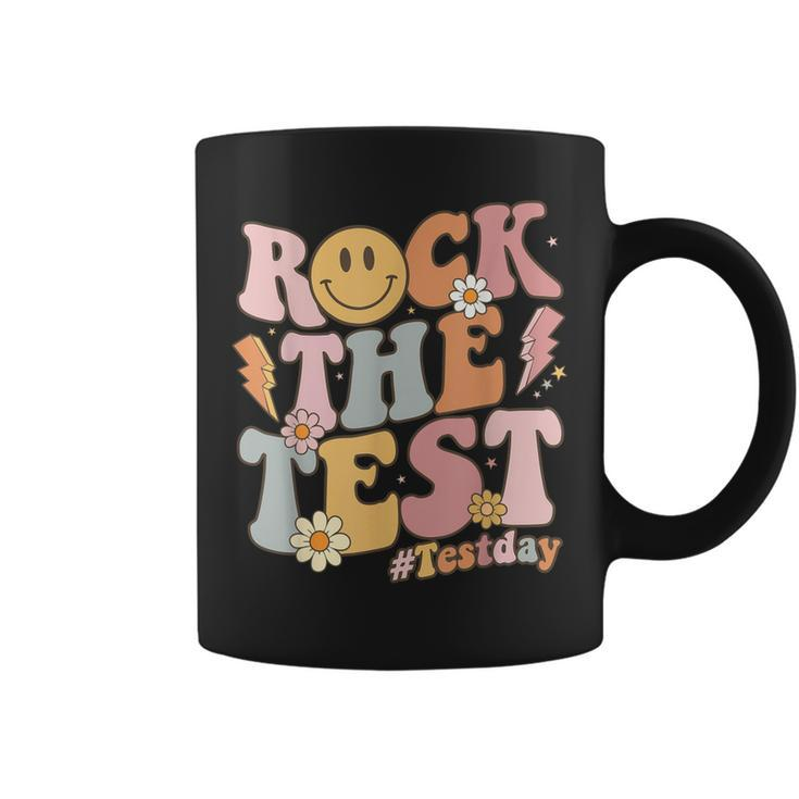 Rock The Test Dont Stress Retro Motivational Teacher  Coffee Mug