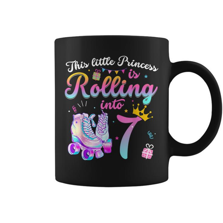 Roller Skate 7Th Birthday  7 Year Old Girl Party Outfit  Coffee Mug