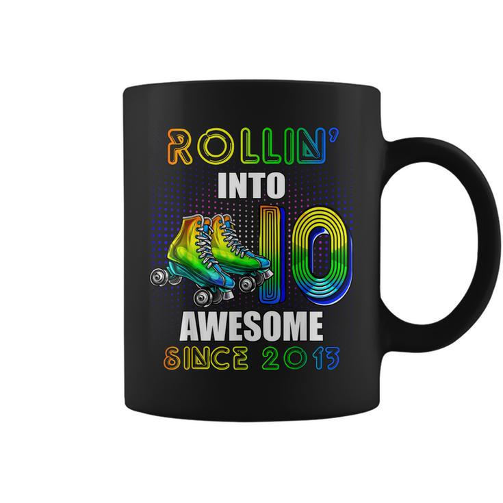 Rollin Into 10 Awesome 2013 Roller Skating 10Th Birthday  Coffee Mug