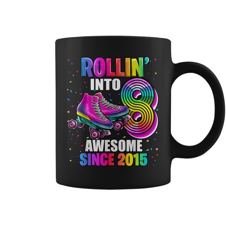 Rollin Into 8 Awesome 2015 Roller Skating 8Th Birthday Girls Coffee Mug