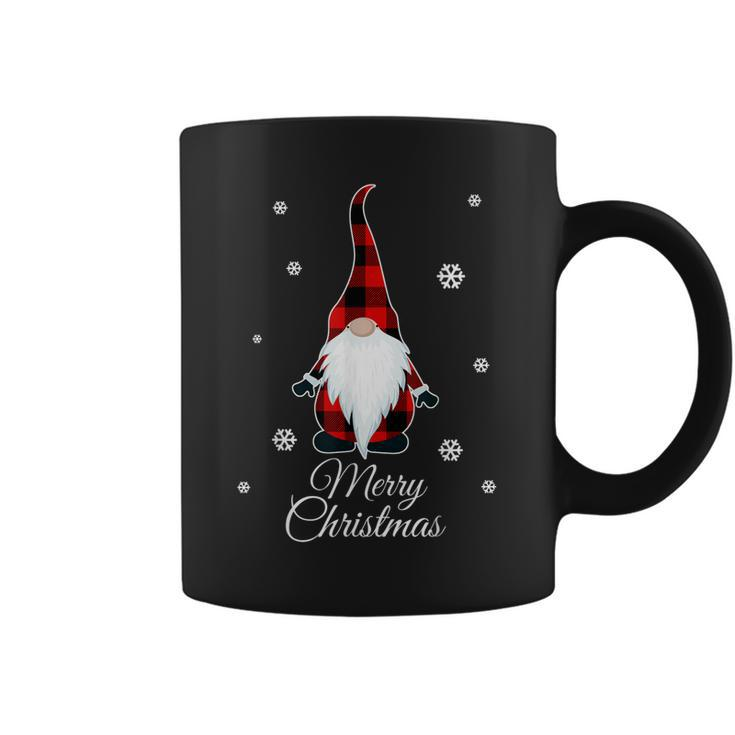Santa Claus Garden Gnome Merry Christmas Buffalo Plaid Coffee Mug