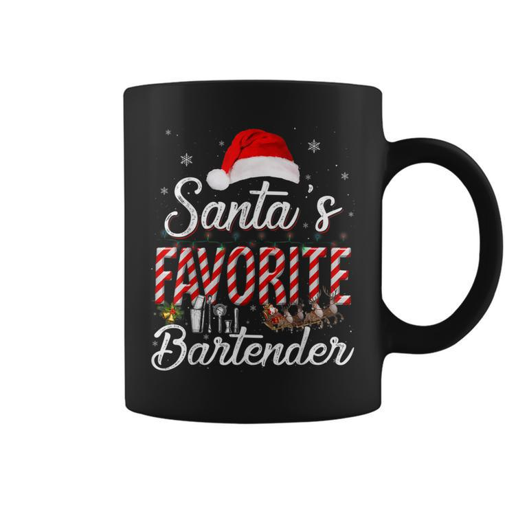 Santas Favorite Bartender Santa Christmas Hat In Snow  Coffee Mug