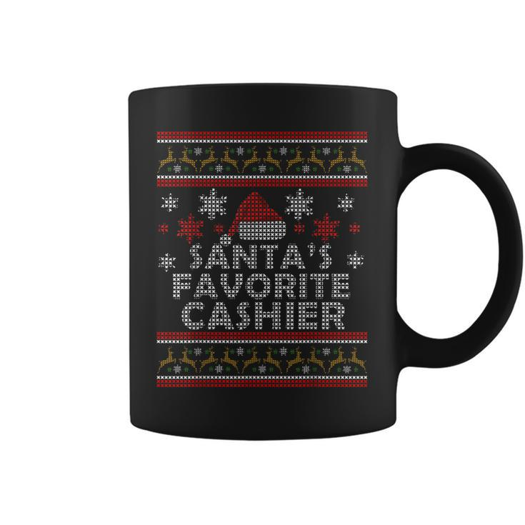 Santas Favorite Cashier Gift Ugly Christmas  Coffee Mug