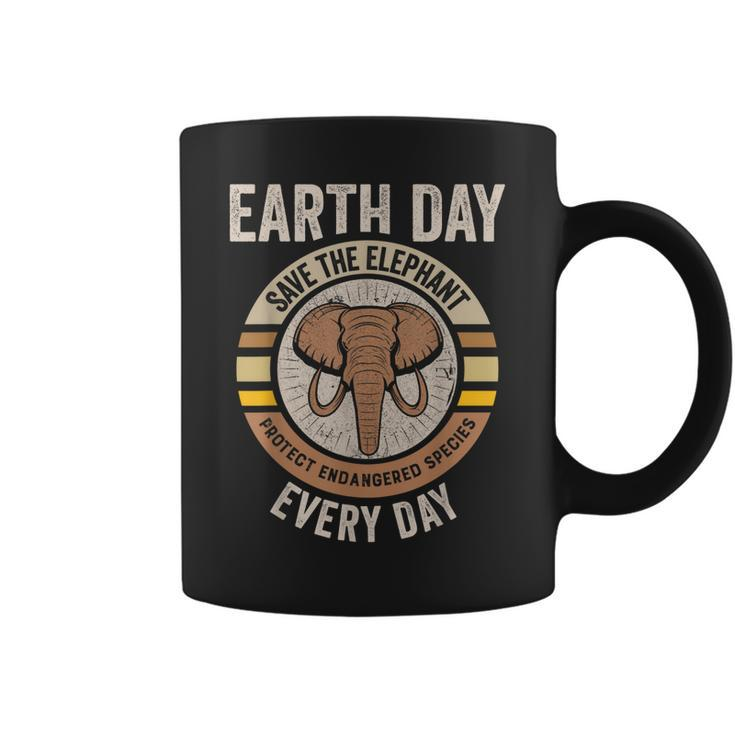 Save The Elephant Earth Day Protect Endangered Animals  Coffee Mug
