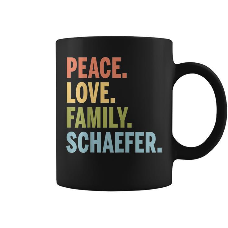 Schaefer Last Name Peace Love Family Matching Coffee Mug