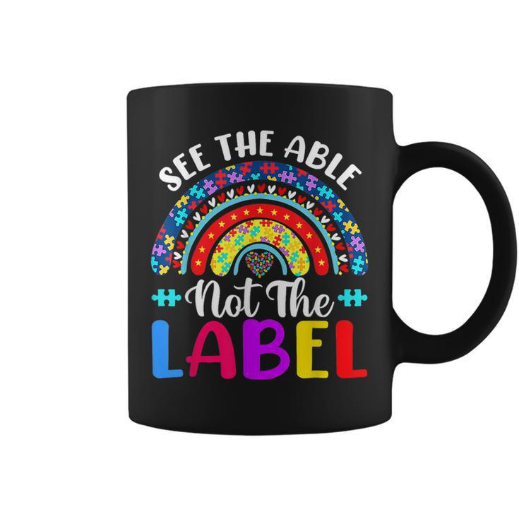 See The Able Not The Label Autism Awareness Puzzle Rainbow  Coffee Mug